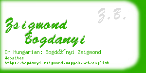 zsigmond bogdanyi business card
